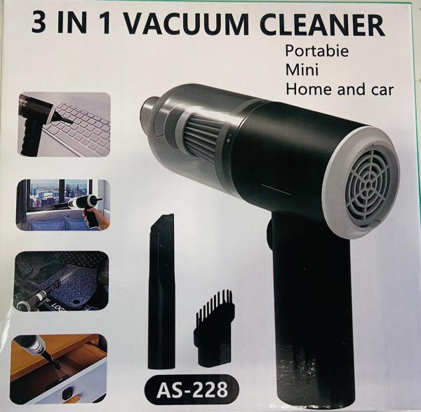 3-in-1 Mini Vacuum Cleaner – Portable Wireless Duster, Blower & Air Pump for Car, Home, Laptop, and More