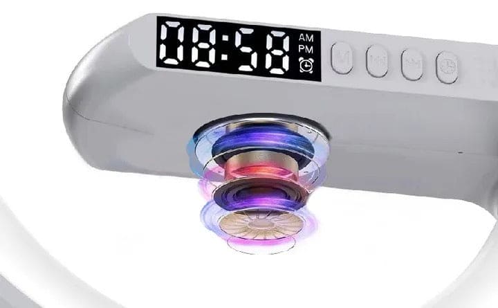 G Lamp Smart Bluetooth Speaker & Wireless Charger with RGB LED, TF Card, AUX for iPhone 14/13, Samsung