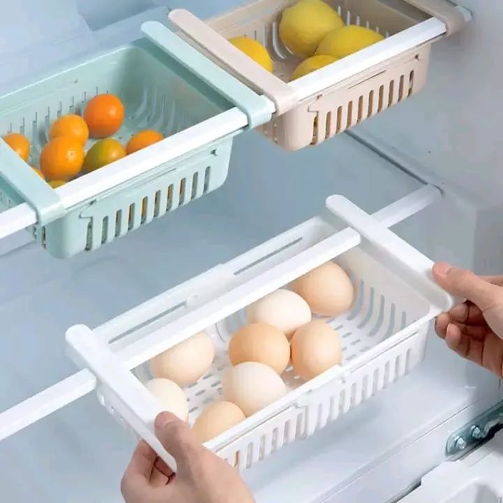 Adjustable Fridge Storage Basket – Expandable Plastic Refrigerator Organizer Tray