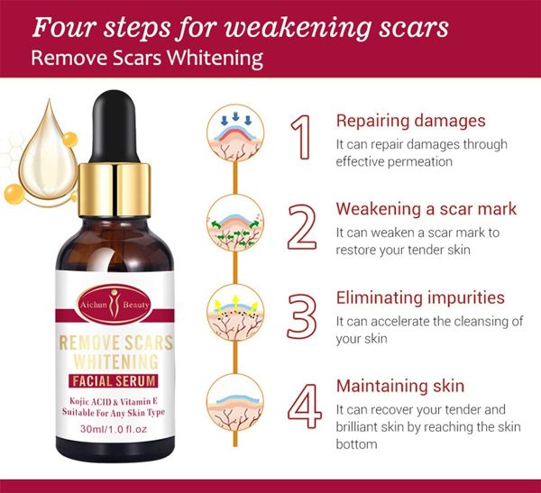 Aichun Beauty Scar Removal Serum – Kojic Acid & Vitamin E for Scars & Stretch Marks (30ml)