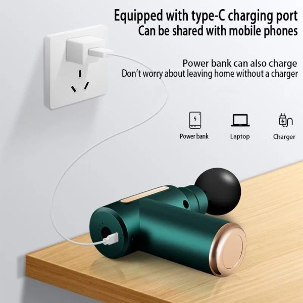 Jy-760 Mini Massage Gun Muscle Massager Portable Ultra Massage Heads Usb C Charging Port Massage Gun