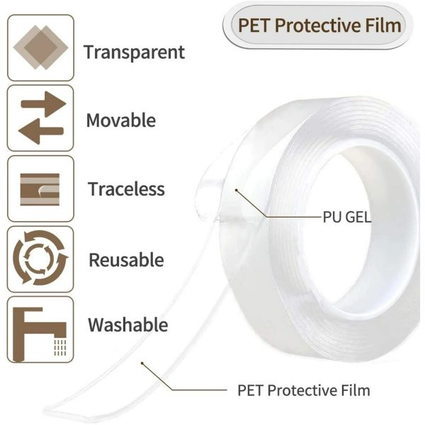 Nano Tape – Double-Sided Self-Adhesive Tape for Walls, Kitchen, Photos & Posters