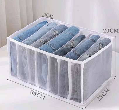 Transparent Jeans Organizer – Foldable Washable Clothes Storage Box for Wardrobe & Closet