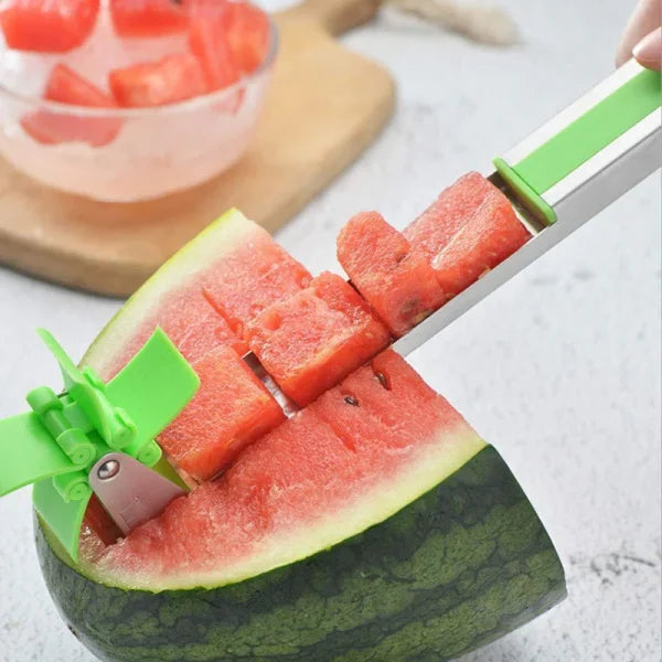 Windmill Watermelon Slicer – Stainless Steel Cube Cutter Tool