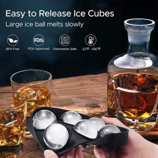 1Pc Round Ice Cube Tray – Easy Release Silicone