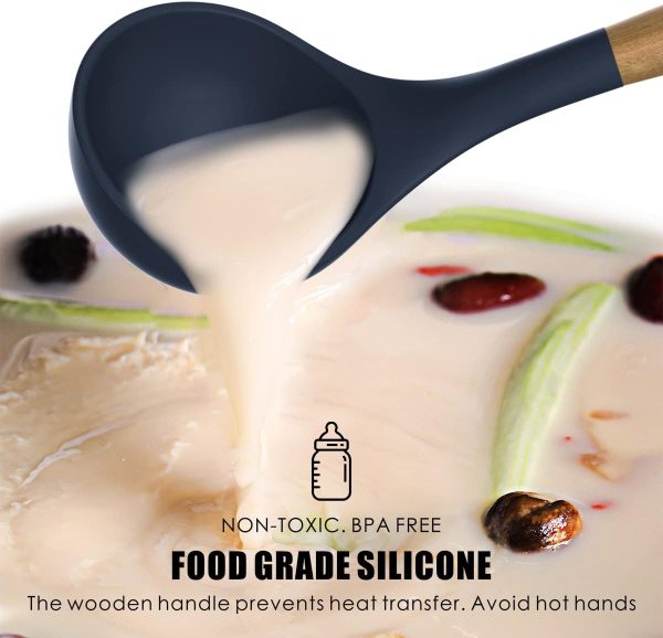 Heat Resistant Silicone Utensil Set – Wooden Handle Kitchen Tools