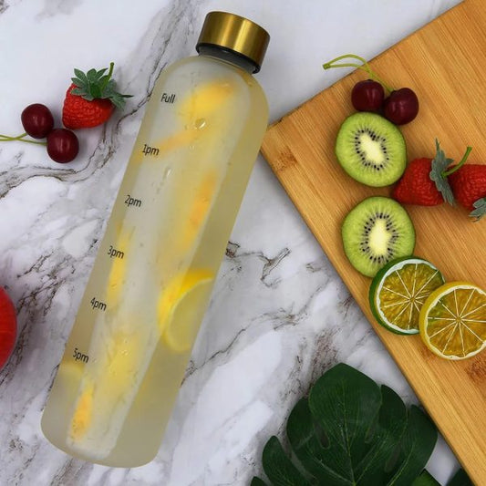 Motivational Time Marker Water Bottle – 1L Reusable Leakproof Bottle for Gym, Travel & Outdoor
