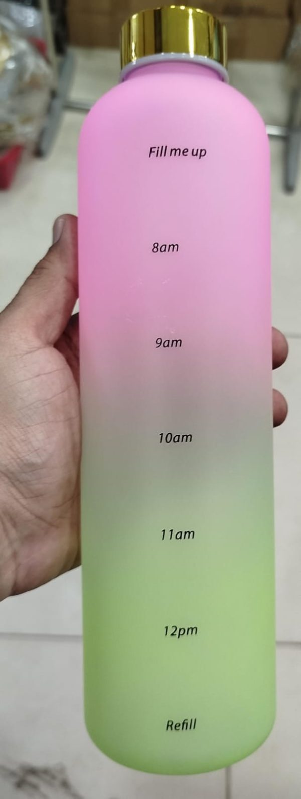 Motivational Time Marker Water Bottle – 1L Reusable Leakproof Bottle for Gym, Travel & Outdoor