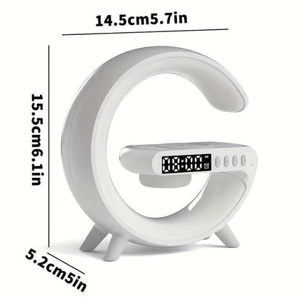 G Lamp Smart Bluetooth Speaker & Wireless Charger with RGB LED, TF Card, AUX for iPhone 14/13, Samsung