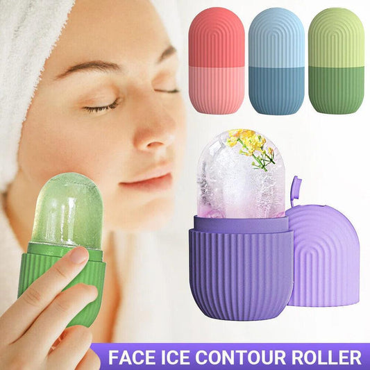 Facial Ice Roller – Silicone Cleansing Ice Cube Mold & Scrub Tool