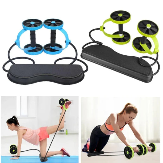 Abs Wheel Roller with Resistance Pull Rope – Multi-Functional Waist Trainer & Home Workout Equipment