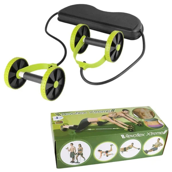 Abs Wheel Roller with Resistance Pull Rope – Multi-Functional Waist Trainer & Home Workout Equipment