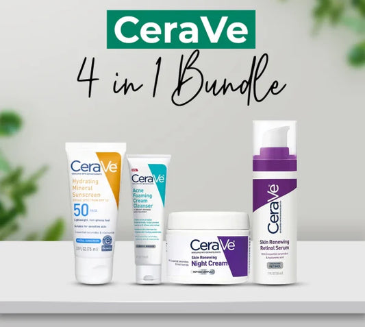 CeraVe 4-in-1 Skincare Kit – Night Cream, Sunscreen, Cleanser & Serum
