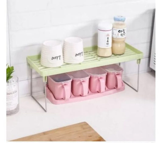 Folding Stack-Up Shelf for Spice Jars – Kitchen Cabinet Storage & Pantry Organizer