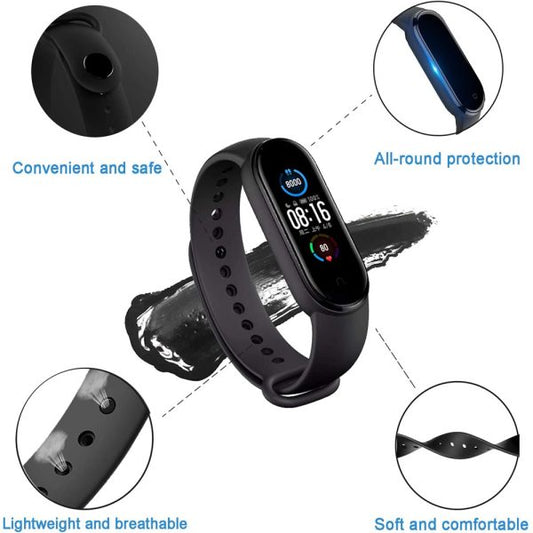 M5 Fitness Tracker – Heart Rate & Blood Pressure Monitor Smart Wristband