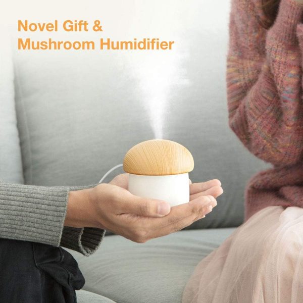 Portable Mushroom Humidifier – Mini USB Aroma Diffuser, 300ml Cool Mist, with Box