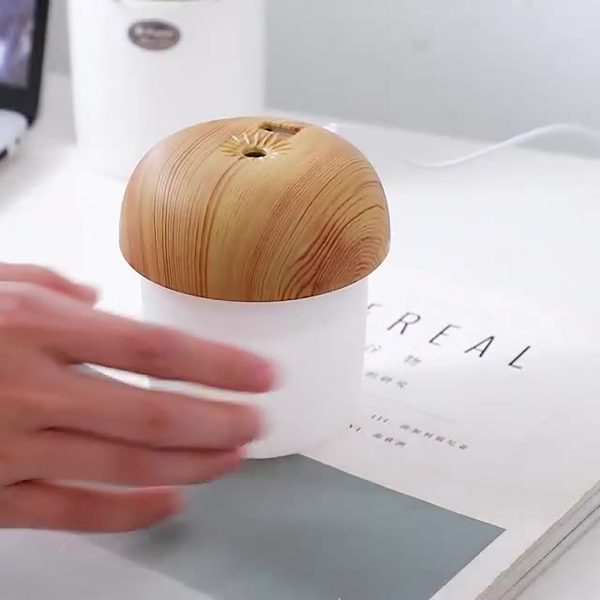 Portable Mushroom Humidifier – Mini USB Aroma Diffuser, 300ml Cool Mist, with Box