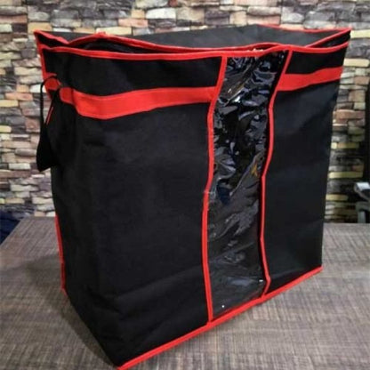 Pack of 4 Black Storage Blanket Bags – Folding Cloth Organizer for Wardrobe