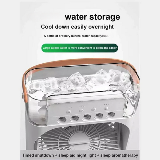 Portable Air Conditioner Fan – USB Electric Fan with LED Night Light & Mist Humidifier