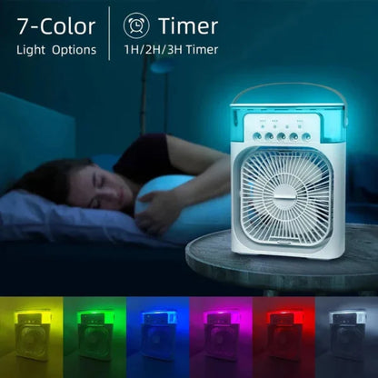 Portable Air Conditioner Fan – USB Electric Fan with LED Night Light & Mist Humidifier