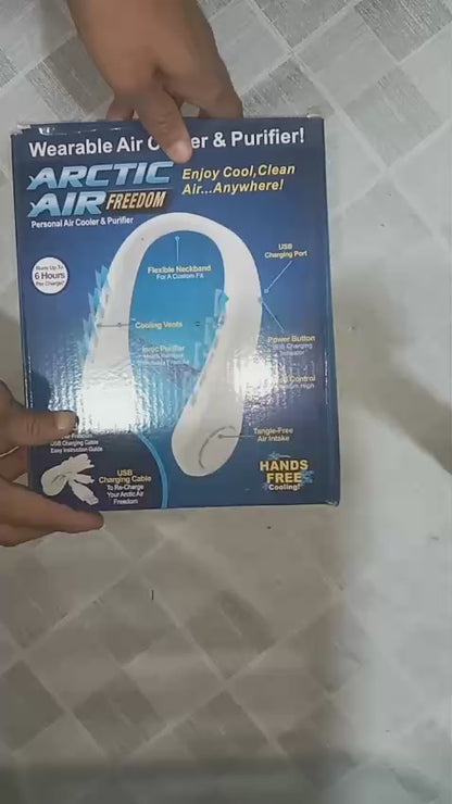 Wearable Neck Fan – Arctic Air Freedom, 3-Speed Air Cooler & Purifier, USB Rechargeable for Indoor & Outdoor Use