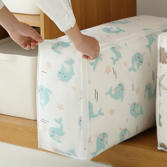 Quilt Storage Bag – Waterproof Zipper Closet Organizer for Coats, Blankets, Pillows & Jackets