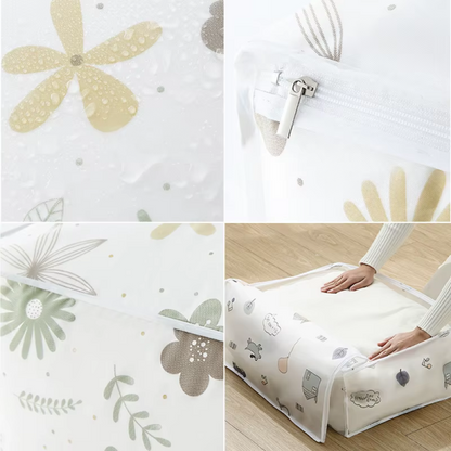 Quilt Storage Bag – Waterproof Zipper Closet Organizer for Coats, Blankets, Pillows & Jackets