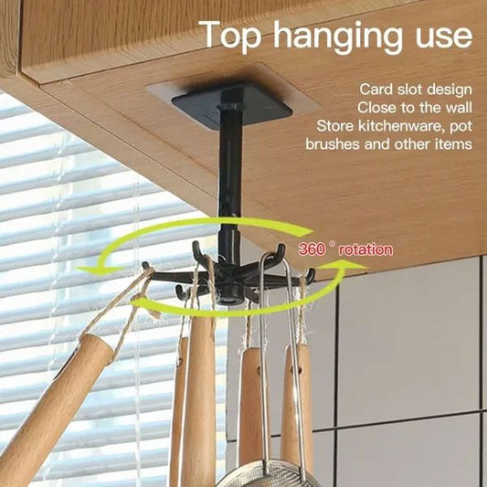 360° Rotating Sticking Hook – Kitchen Spoon & Utensil Holder Stand