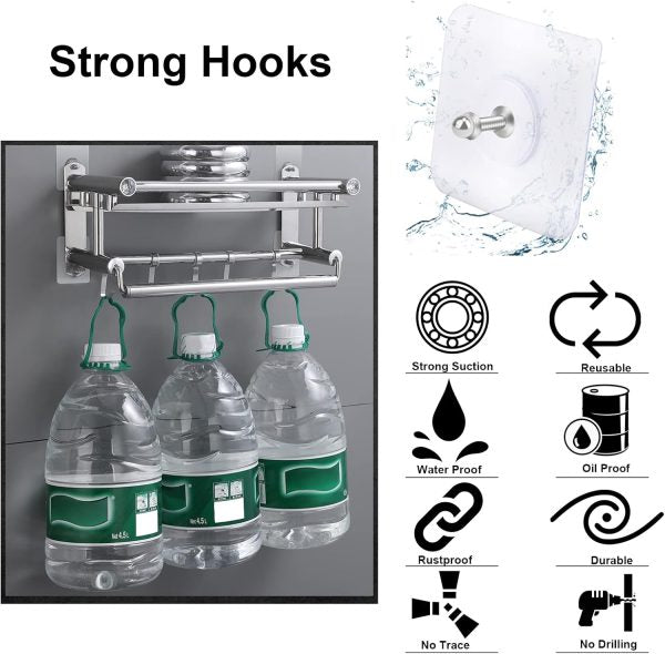 10-Piece Self-Adhesive Wall Hooks – Heavy-Duty Adhesive Mounts for Frames, Keys, Towels