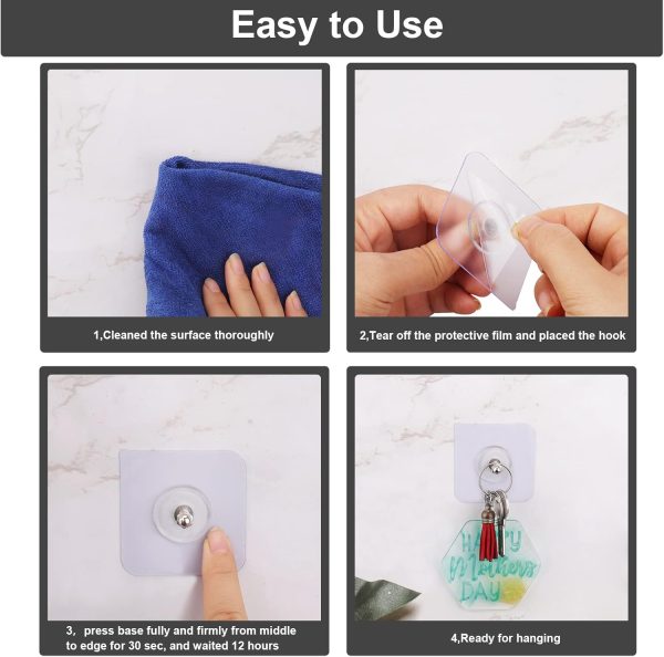 10-Piece Self-Adhesive Wall Hooks – Heavy-Duty Adhesive Mounts for Frames, Keys, Towels