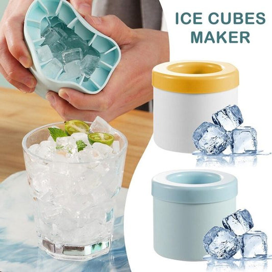 Silicone Ice Cube Maker & Ice Bucket Cup Mold – 2-in-1 Cooling Magic (random Color)