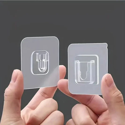 Transparent Double Sided Male Female Adhesive Hooks For Bathroom Kitchen Office Hanging
