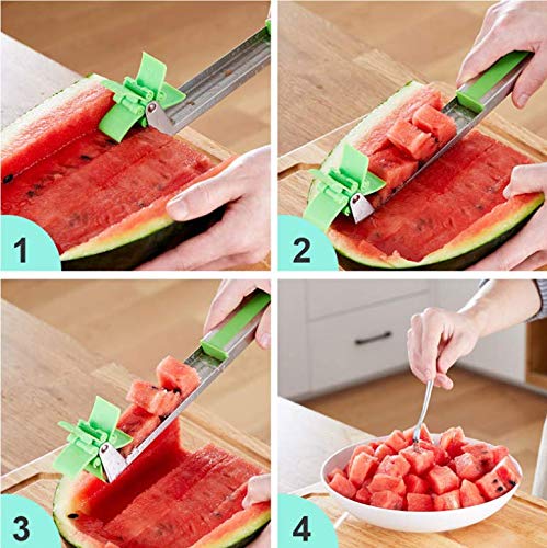 Windmill Watermelon Slicer – Stainless Steel Cube Cutter Tool