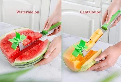 Windmill Watermelon Slicer – Stainless Steel Cube Cutter Tool