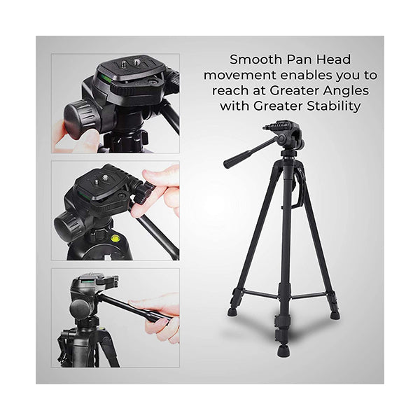 WT-3520 Camera/Camcorder 3-Way Panel Ballhead Tripod – Professional Stand